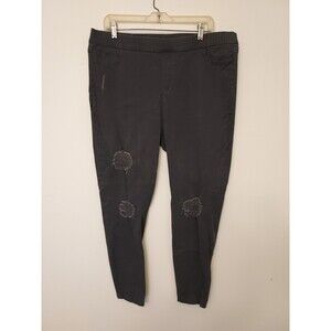 Vera Wang Women's Ripped Denim Jeans Leggings Gray Distressed Stretch Size XL